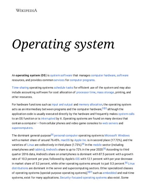 Operating system - Wikipedia - Sear Operating system An operating ...