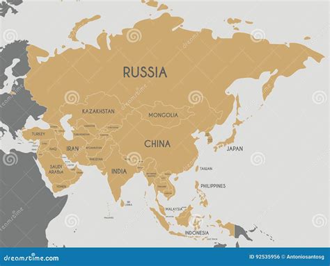 Asia Map Countries Labeled 的图像结果