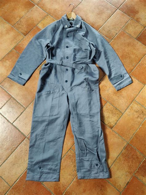 Italian Aviation Military Overall Over All Dark Blue Grey Moleskine ...