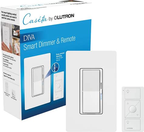 Lutron Diva Smart Dimmer Switch with Wallplate and Pico Smart Remote ...