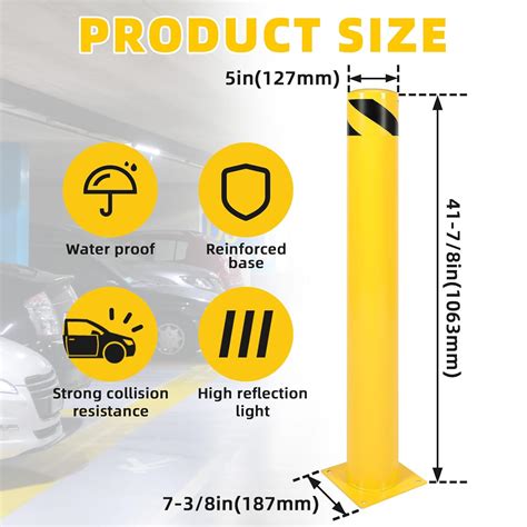 Kojem Bolardo redondo de seguridad de 41-78 x 5 pulgadas, bolardo de ...