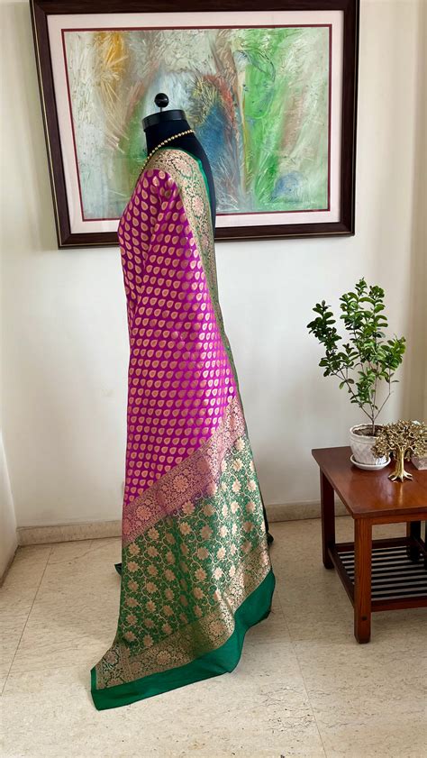 VATSALA- HALF AND HALF BANARASI SAREE WITH FLORAL AND ZARI MOTIFS – MOS ...