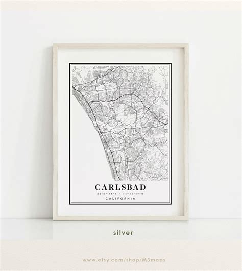 Carlsbad California Map Carlsbad CA Map Carlsbad City Map | Etsy