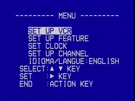 VCR Menu Program 的图像结果