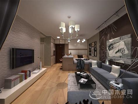 60平米装修设计图片展示：1房1厅1厨1卫1阳台-中国木业网