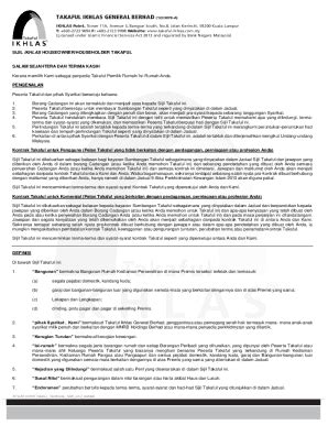 Fillable Online TAKAFUL IKHLAS GENERAL BERHAD (1233870-A) Fax Email ...