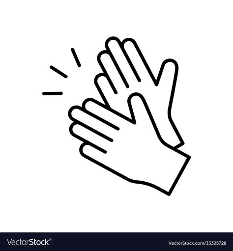Clapping hands linear icon applause black Vector Image