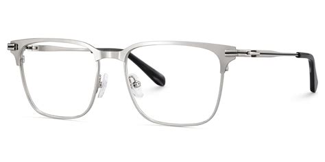 Marshall Silver Rectangle Prescription Glasses | Zeelool