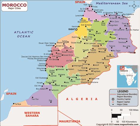 Morocco Major Cities Map | List of Major Cities in Different States of Morocco