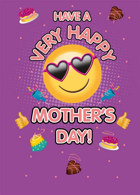Personalised Very Happy Smiling Emoji Mother's Day Card | Hallmark UK
