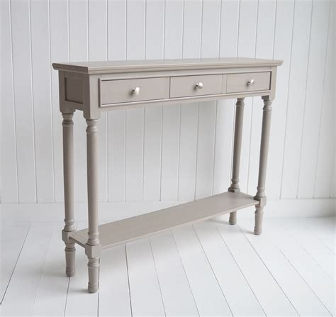 Bristol narrow 24cm vintage grey hallway console table - New England ...
