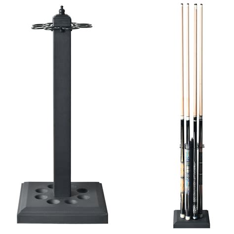 CROWN ME Floor stand metal billiard cue rack, pool cue holder-Finish Black