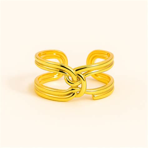 Eternal Knot 18K Gold Adjustable Ring – Kimti