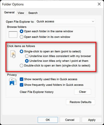 Image result for Disable Single Click Mouse Setting