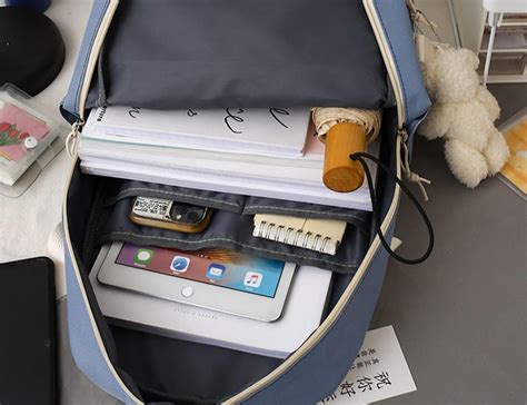 Buy 5 pcs Cute Aesthetic Backpack Set for School Teens, 3 Plushies & 5 ...