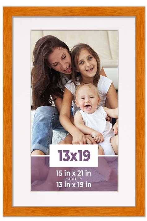 13x19 Frame Honey Pecan With White Picture Mat For 13x19 Photo - Honey ...