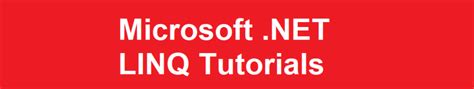 Net LINQ Tutorial 的图像结果