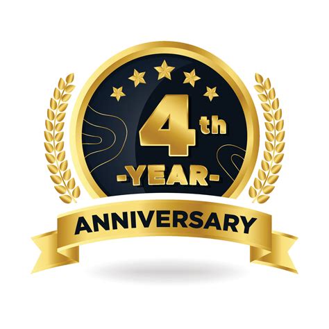 4th Anniversary Vector Art, Icons, and Graphics for Free Download
