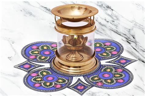 Buy Decorative Brass Diya Oil Lamp Diffuser for Pooja Ghar | My Divine ...