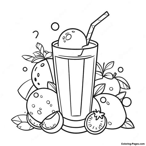 Sparkling Fruit Juice Coloring Page | Coloring-Pages.com