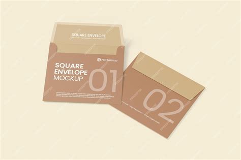 Square envelope mockup design | Premium PSD