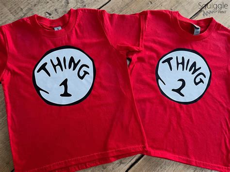 Thing 1 & Thing 2 T-shirts World Book Day Fancy Dress Cat in the Hat ...