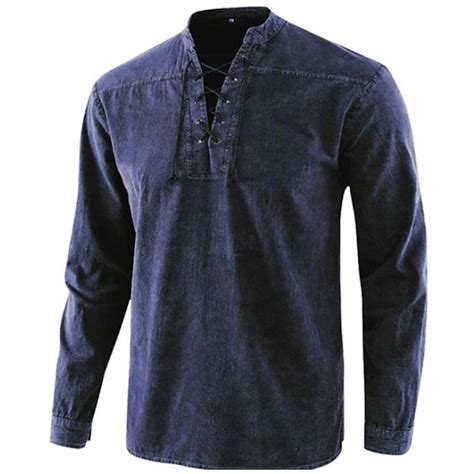 Men's Shirt Summer Shirt Band Collar Shirt Black Light Green Army Green ...