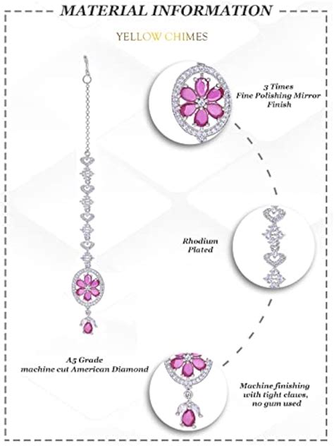 Crystal High AD Maang Tikka for Rhodium Plated American Diamond ...