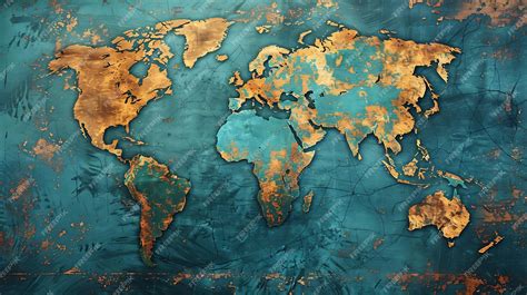 Premium Photo | An artistic world map with a cracked surface texture ...