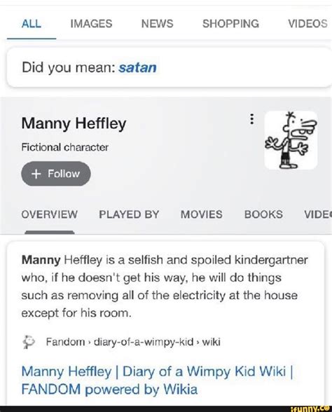 Did you mean: satan ". Manny Heffley Fictional character Manny Heffley ...