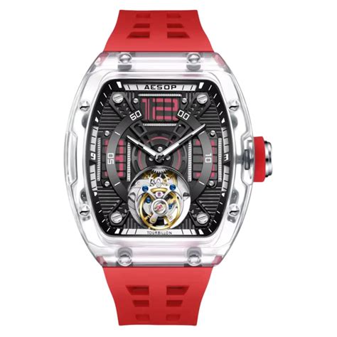 AESOP Transparent Crystal Tonneau Watch Original diamond tourbillon mo ...