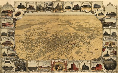 1901 Map Of Downtown Fresno Free Stock Photo - Public Domain Pictures