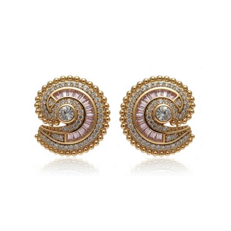 Golden Spiral Crystal Earrings - B370 – LEARN WITH RAJARAJAN