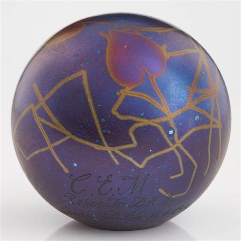 A John Ditchfield Iridised Engraved Paperweight 1984