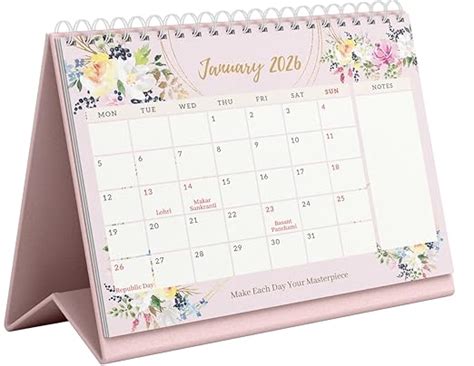 LAURET BLANC Desk Calendar 2026 Planner and Organizer- B5 Size (7.5" X ...