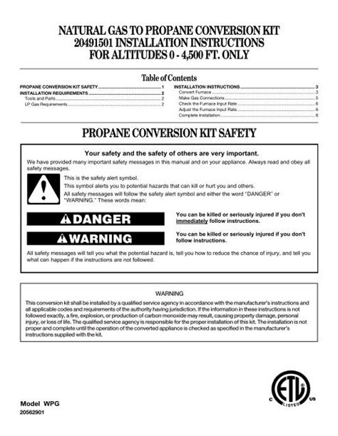 Image result for Propane Conversion Kit Installation Guide