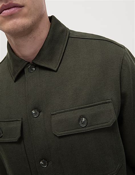 Buy Cotton Rich Textured Overshirt at Marks & Spencer