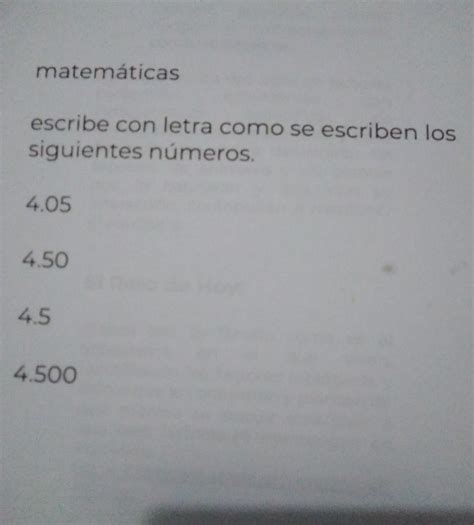 matemáticasescribe con letra como se escriben lossiguientes números,4 ...