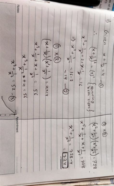 [Solved] If (x+(1/x))=4,the value of (x5+(1/x5)) is: A. 724 B. 500 C ...