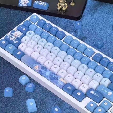Lancemates Cute Genshin Impact Mechanical Keyboard Keycaps - 135 PBT ...