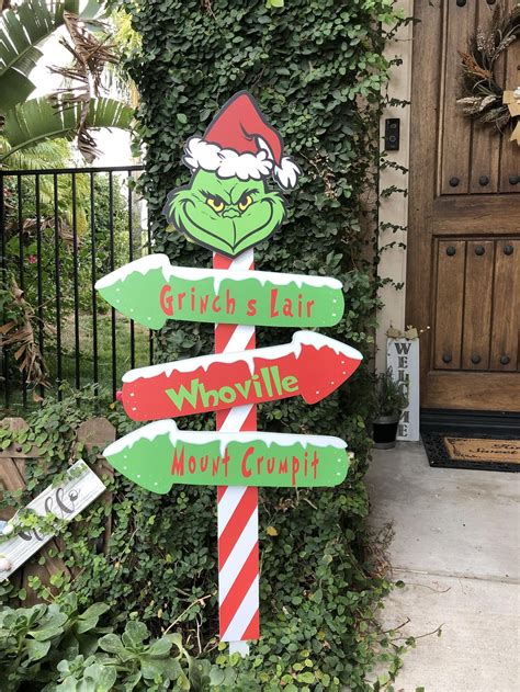 Christmas yard decorations grinch direction yard cutout sign | Etsy ...