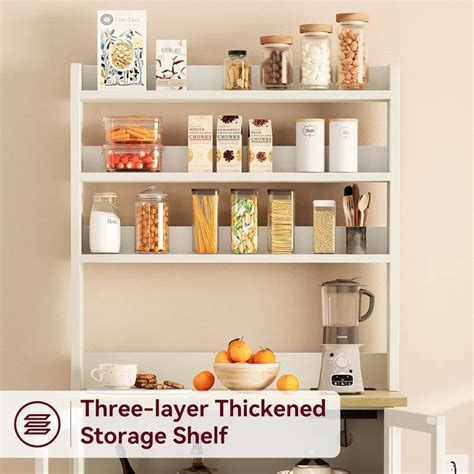 Kitchen Racks: Farmhouse Bakers Rack with Thickened Counter, Power Out ...