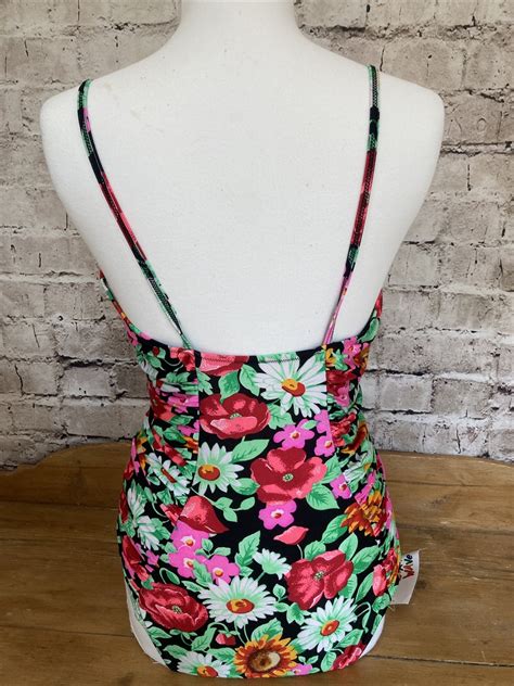 Vintage 1990s Beach Wave Floral Swimming Costume Ladies Uk16 Womens ...