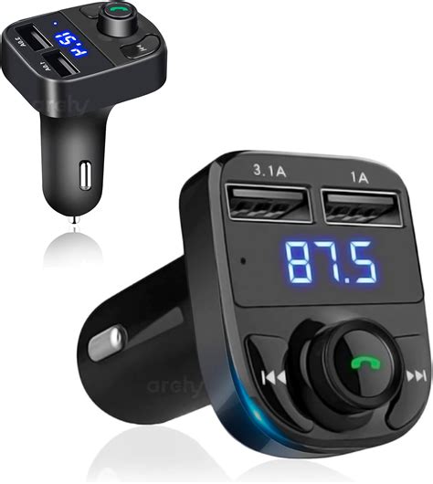 LENCENT Transmisor FM Bluetooth para Auto, Reproductor Música para Carro, Adaptador Bluetooth ...