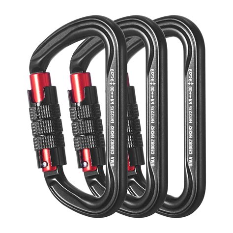 KFFKFF Carabiner Clips with Auto Lock, Set of 3, High-Endurance ...