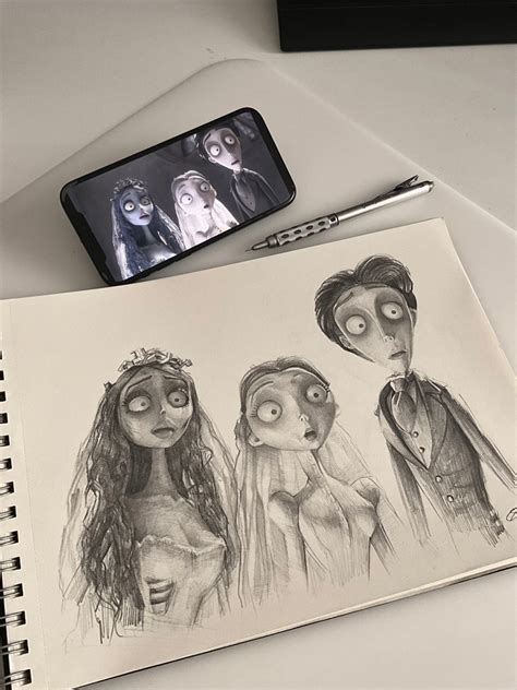 Image result for Corpse Bride Pencil Drawing