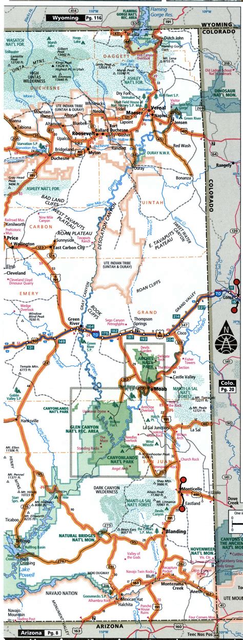 Utah state highway map with truck routes roads map trucker drivers - usa