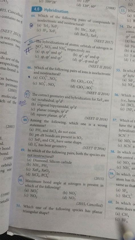 Among the following, which one statement? (a) PH5 and BiCl5 do not exis..