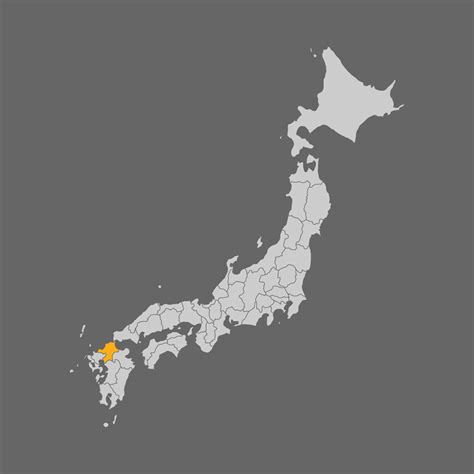 Fukuoka prefecture highlighted on the map of Japan 8296121 Vector Art at Vecteezy