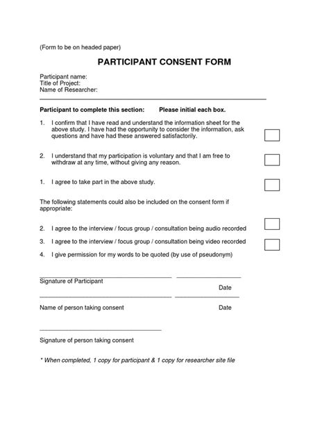 Consent Form Template | PDF